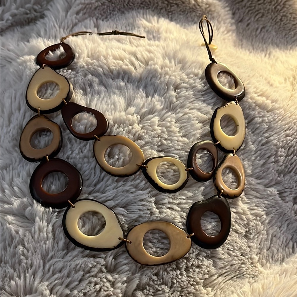 Chic Burgundy and Cream Necklace